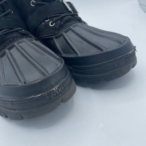 Black Boys Size 7 Buckle Polo Ralph Lauren OSLO Waterproof Leather Suede Boots - Picture 11 of 12